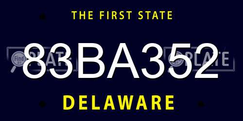 83BA352 Delaware License Plate