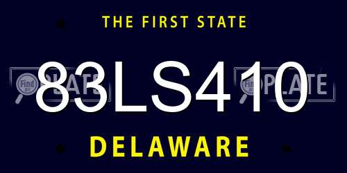 83LS410 Delaware License Plate