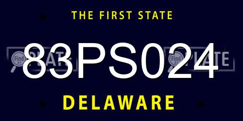 83PS024 Delaware License Plate