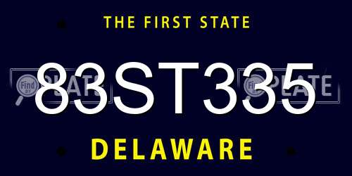 83ST335 Delaware License Plate