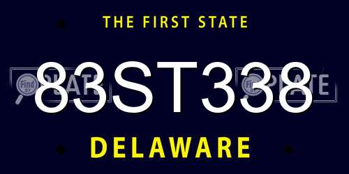 83ST338 Delaware License Plate
