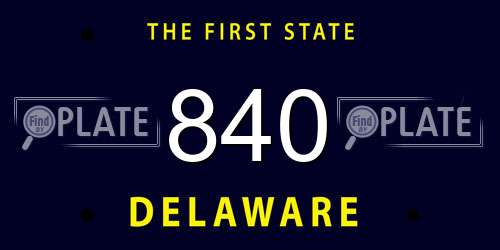 840 Delaware License Plate
