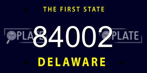 84002 Delaware License Plate