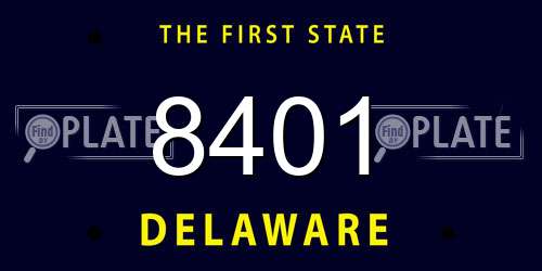 8401 Delaware License Plate