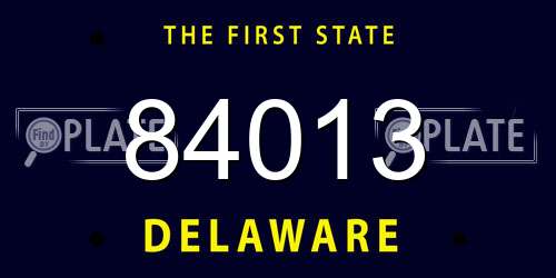 84013 Delaware License Plate