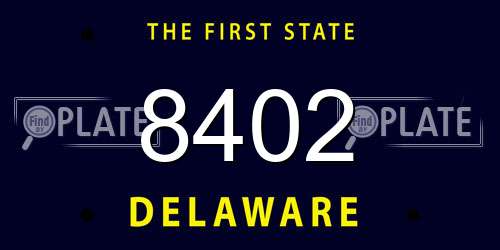 8402 Delaware License Plate