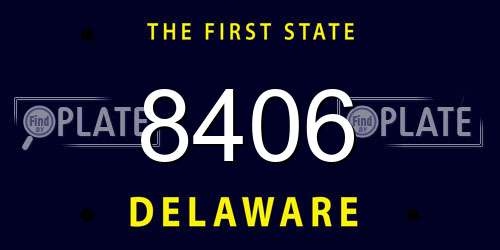 8406 Delaware License Plate