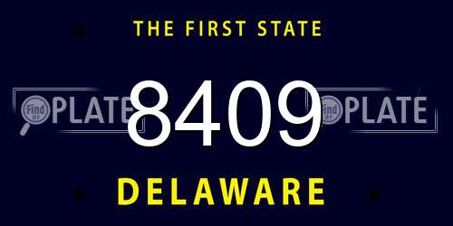 8409 Delaware License Plate