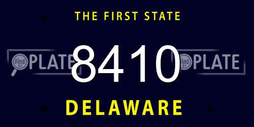 8410 Delaware License Plate