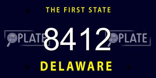8412 Delaware License Plate