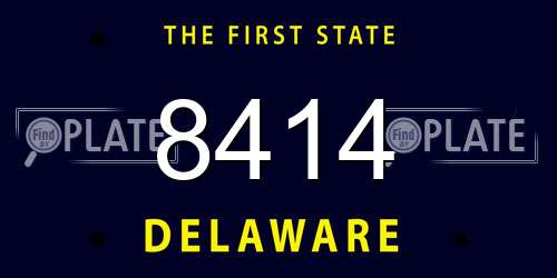 8414 Delaware License Plate