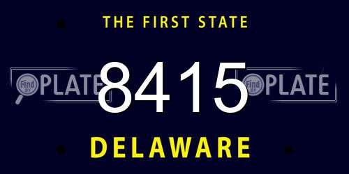 8415 Delaware License Plate