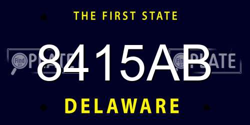 8415AB Delaware License Plate