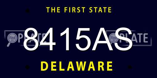 8415AS Delaware License Plate