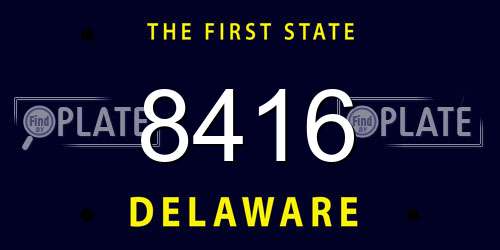 8416 Delaware License Plate
