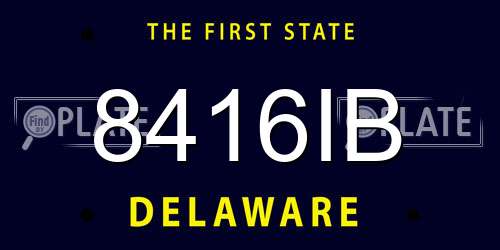 8416IB Delaware License Plate
