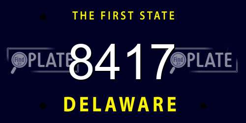 8417 Delaware License Plate
