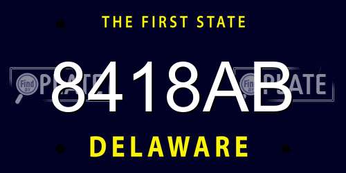 8418AB Delaware License Plate