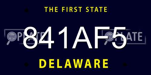 841AF5 Delaware License Plate