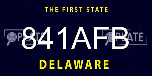 841AFB Delaware License Plate