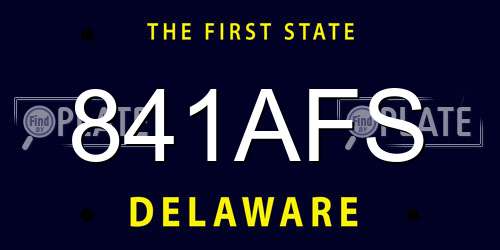 841AFS Delaware License Plate