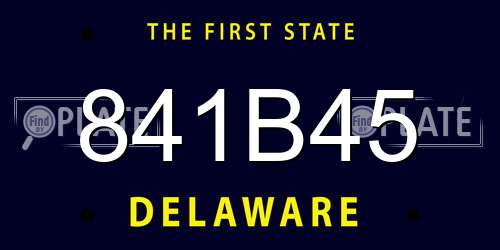 841B45 Delaware License Plate