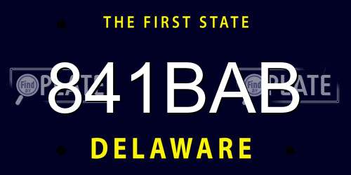 841BAB Delaware License Plate
