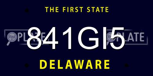841GI5 Delaware License Plate