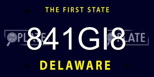 841GI8 Delaware License Plate