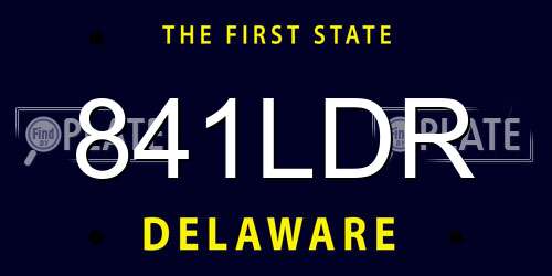 841LDR Delaware License Plate