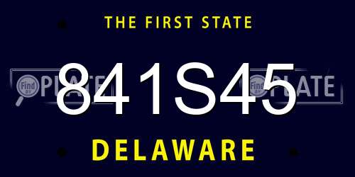 841S45 Delaware License Plate