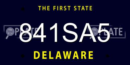 841SA5 Delaware License Plate