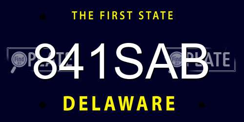 841SAB Delaware License Plate