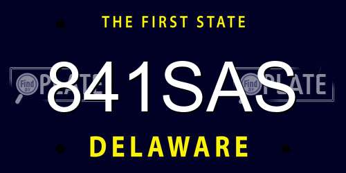 841SAS Delaware License Plate