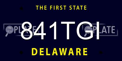 841TGI Delaware License Plate