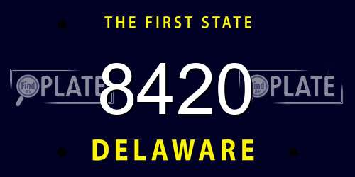 8420 Delaware License Plate