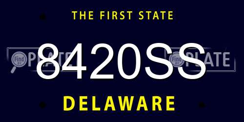 8420SS Delaware License Plate