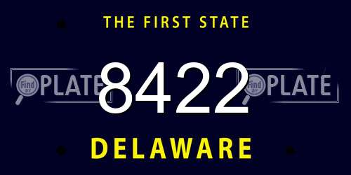 8422 Delaware License Plate