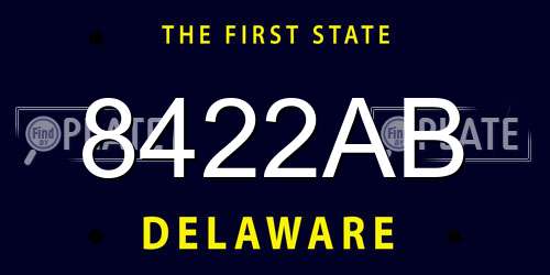 8422AB Delaware License Plate