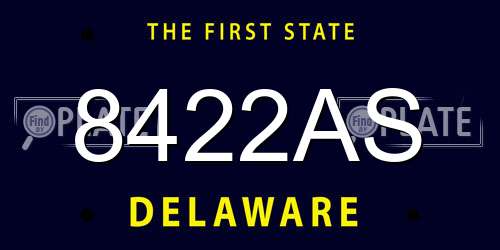 8422AS Delaware License Plate