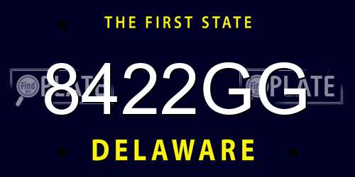 8422GG Delaware License Plate
