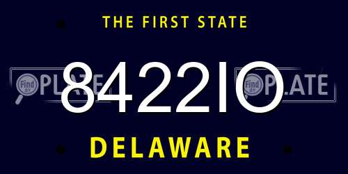 8422IO Delaware License Plate