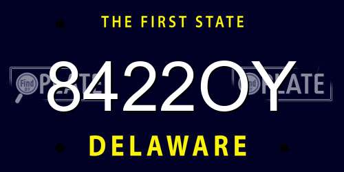 8422OY Delaware License Plate