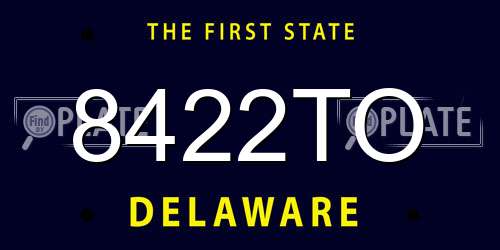 8422TO Delaware License Plate