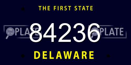 84236 Delaware License Plate