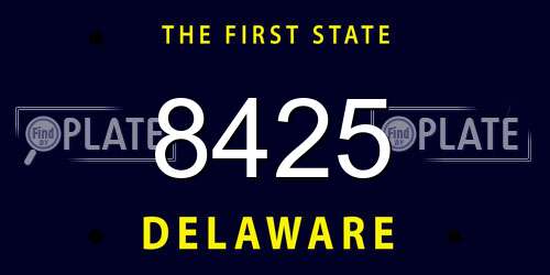 8425 Delaware License Plate
