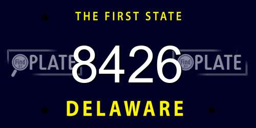 8426 Delaware License Plate