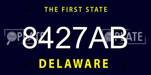 8427AB Delaware License Plate