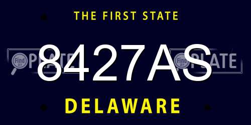 8427AS Delaware License Plate