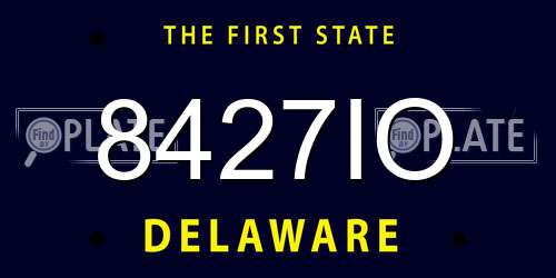 8427IO Delaware License Plate